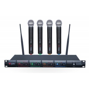 US-4   Беспроводная микрофонная система UHF-диапазона с четырьмя ручными микрофонами