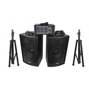 Soundking ZH0602D15LS    Комплект акустической системы, микшер, микрофон, кабели, 2х250Вт