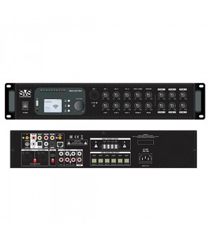 MSA-650 PRO - это профессиональный микшер-усилитель, расчитанный на 6 зон оповещения, со встроенным мультирум проигрывателем потокового аудио.