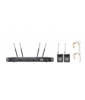 WS-1000B Радиосистема двухканальная c двумя поясными передатчиками и головными гарнитурами